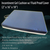 Incontinent Gel Cushion with Fluid-Proof Cover for Maximum Comfort  (2" x 16" x 18")