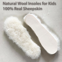 Natural Wool Insoles for Kids-100% Real Sheepskin- Adjustable