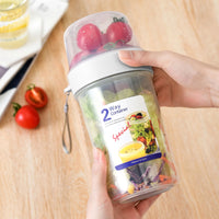 2-Way Container for Salads, Sauces, Fruits and Snacks- 330mL