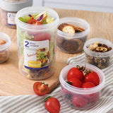 2-Way Container for Salads, Sauces, Fruits and Snacks- 330mL