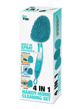 4-in-1 Handy Home Cleaning Set for Wood, Windows, and Mirrors with 3 Changeable Pads