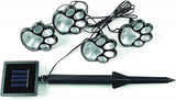 Set of 4 LED Paw Print Solar Power Outdoor Garden Lights