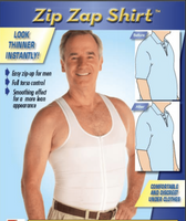 Zip Zap Shirt for Men: Instant Slimming and Posture Support (2XL)