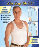 Zip Zap Shirt for Men: Instant Slimming and Posture Support (2XL)