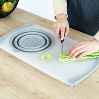 Over the Sink Cutting Board with Strainer