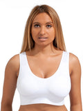 Ahh Bra - Women's Seamless Leisure Bra (White, 1X) Bust: 44-46