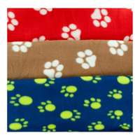 Soft Fleece Paw Print Pet Blanket - 39" x 55" - Assorted Colors (Single)