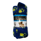 Soft Fleece Paw Print Pet Blanket - 39" x 55" - Assorted Colors (Single)