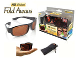 HD Vision Fold Aways Sunglasses Deluxe- Single (Black)