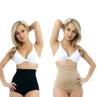 Belvia Comfia Tummy Control Shaping Briefs - Black/Nude -2 Pack -XXL