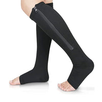 Zip Sox Zip-Up Compression Socks, Black - Small/Medium