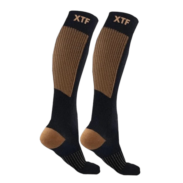 Copper Flux Anti-Fatigue Knee-High Compression Socks - Black - L/XL