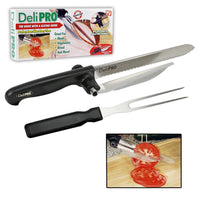 Deli Pro Knife and Fork Set with Slicing Guide: Perfect Cuts Every Time