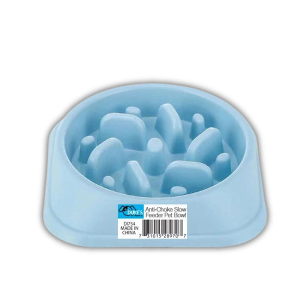 Anti-Choke Slow Feeder Pet Bowl - BLUE