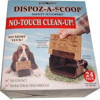 Dispoz-a-Scoop Dog Poop Waste Bag Pet Poo Self-Sealing Odor-Free No Touch Clean Up 24 count