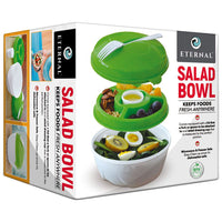 Salad Bowl & Lunch Box Set - Leak Proof - BPA-Free -6 Pieces Set -Large - Green