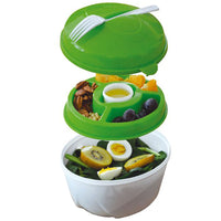 Salad Bowl & Lunch Box Set - Leak Proof - BPA-Free -6 Pieces Set -Large - Green