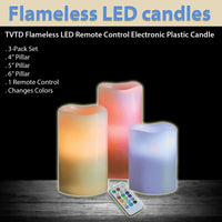 TVTD Flameless LED Remote Control Electronic Plastic Candle