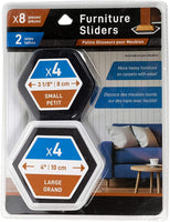 Furniture Sliders - 8 pieces-2 sizes(4 Small & 4 Large)