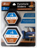 Furniture Sliders - 8 pieces-2 sizes(4 Small & 4 Large)