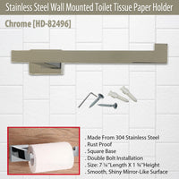 Stainless Steel Wall Mounted Toilet Tissue Paper Holder - Chrome [HD-82496]