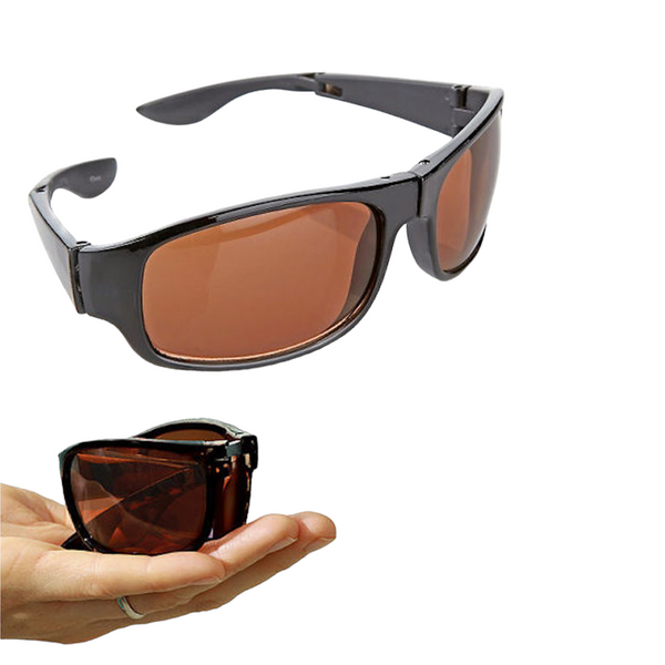 HD Vision Fold Aways Sunglasses Deluxe- 2 Pack (Black)