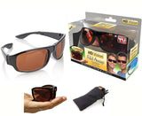 HD Vision Fold Aways Sunglasses Deluxe- Single (Black)