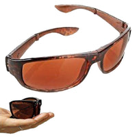 HD Vision Fold Aways Sunglasses Deluxe- Single (Tortoise)