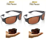 HD Vision Fold Aways Sunglasses Deluxe- 2 Pack (Black)