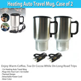 Twin Pack of Heating Auto Travel Mugs for On-the-Go Enjoyment