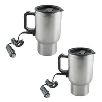 Twin Pack of Heating Auto Travel Mugs for On-the-Go Enjoyment