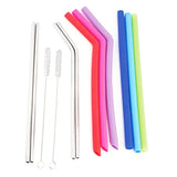 Stainless Steel & Silicone Ten Straw Variety Set