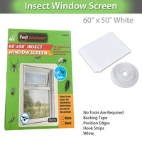 White Insect Window Screen: 60" x 50" for Effective Bug Protection