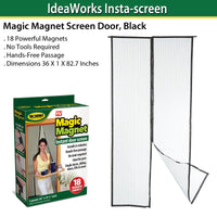 IdeaWorks Insta-screen Magic Magnet Screen Door, Black