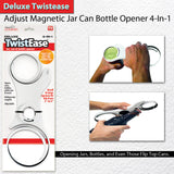 Deluxe Twistease Adjust Magnetic Jar Can Bottle Opener 4-In-1