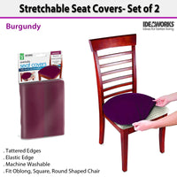 Stretchable Seat Covers- Set of 2- Burgundy