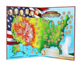 America's Natural Wonders National Park Quarters Collection Display Map