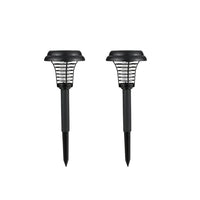 Solar-Powered LED Light with UV Bug Zapper - Pack of 2