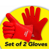 Hot Hands Heat-Resistant Non-Slip Silicone Cooking Gloves - Two Pack