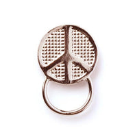 Silver Peace Symbol Magnetic Eyeglass Holder Clip