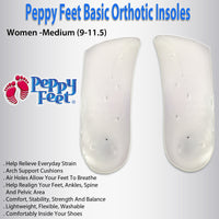 Peppy Feet Basic Orthotic Insoles - Women -Medium (9-11.5)