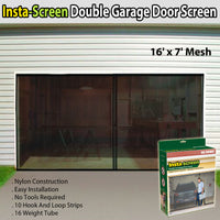 Insta-Screen Double Garage Door Screen - 16' x 7' Mesh