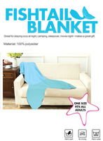 Fishtail Blanket- (AQUA W/SEAGREEN FIN)