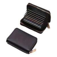 Minimalist Zip Around Wallet, Black - Holds up to 20 Cards