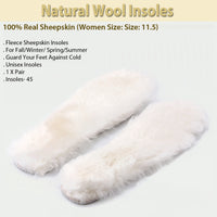 Natural Wool Insoles-100% Real Sheepskin (Women Size: 11.5)