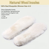 Natural Wool Insoles-100% Real Sheepskin (Women Size: 6.5)