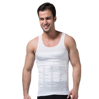 Men's Instant Slimming Tank Top - White- Small