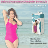 Belvia Shapewear SlimSwim Swimsuit (8-10, Cherry) S