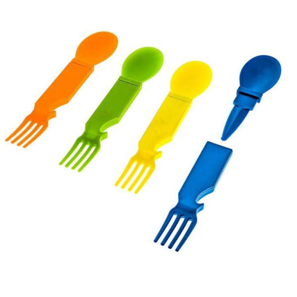 4-IN-1 Nylon Snapatite+ Utensil Set -  4 Piece Set (Blue, Green, Yellow, Orange)