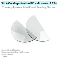 Stick-On Magnification Bifocal Lenses, 2.75+